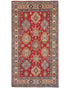 4x7 Red Kuba Afghan Hand Knotted Wool Area Rug